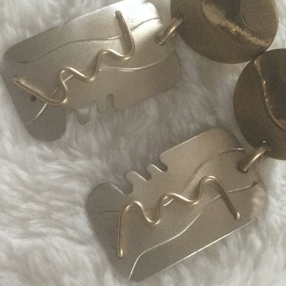 David Badman Sterling Silver Mixed Metal Earrings Vintage - Picture 7 of 8